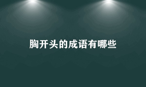 胸开头的成语有哪些