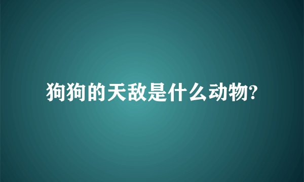 狗狗的天敌是什么动物?