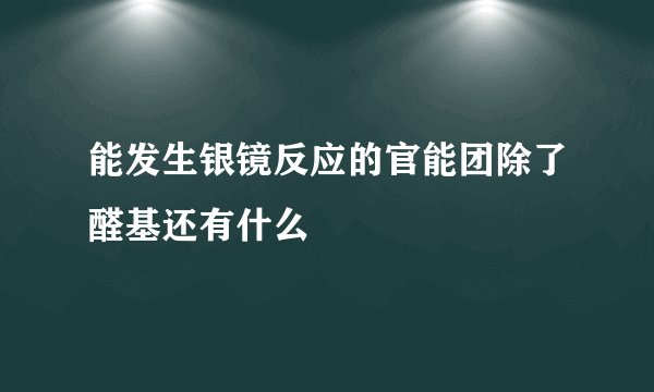 能发生银镜反应的官能团除了醛基还有什么