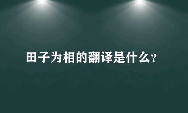 田子为相的翻译是什么？