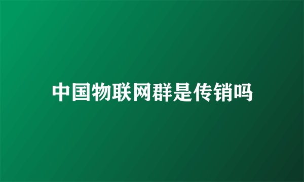 中国物联网群是传销吗