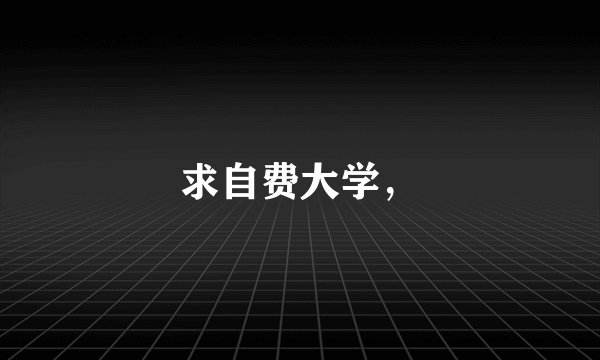 求自费大学，