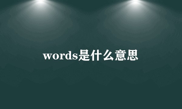 words是什么意思