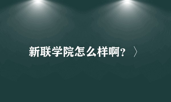 新联学院怎么样啊？〉