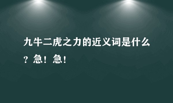 九牛二虎之力的近义词是什么？急！急！