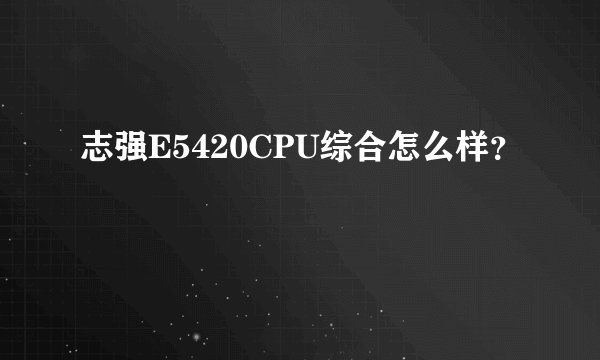 志强E5420CPU综合怎么样?
