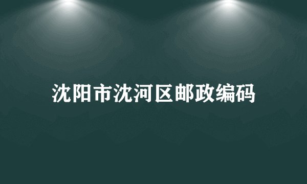 沈阳市沈河区邮政编码