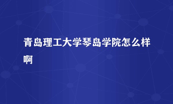 青岛理工大学琴岛学院怎么样啊