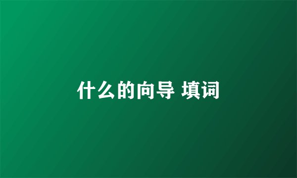 什么的向导 填词