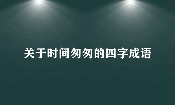 关于时间匆匆的四字成语