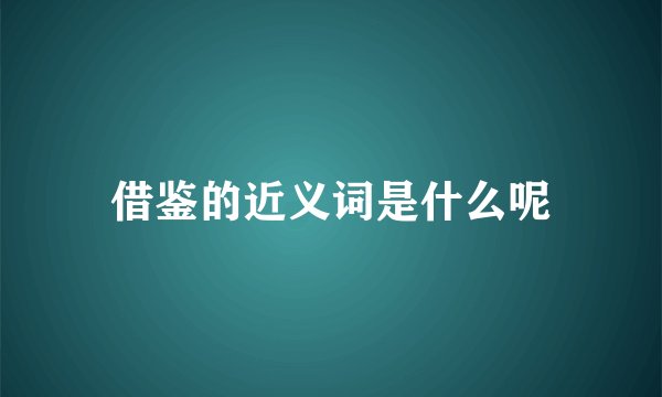 借鉴的近义词是什么呢