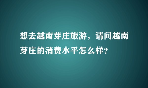 想去越南芽庄旅游，请问越南芽庄的消费水平怎么样？