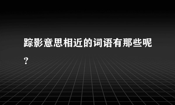 踪影意思相近的词语有那些呢？