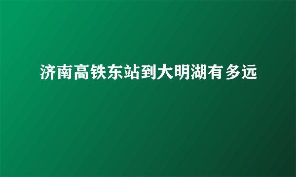 济南高铁东站到大明湖有多远