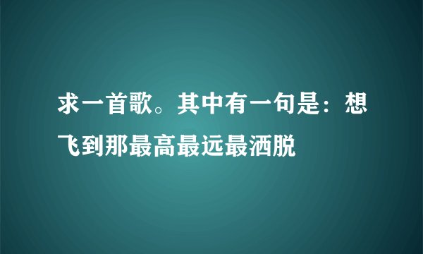 求一首歌。其中有一句是：想飞到那最高最远最洒脱
