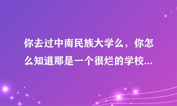你去过中南民族大学么，你怎么知道那是一个很烂的学校呢？？？奇怪咧~~