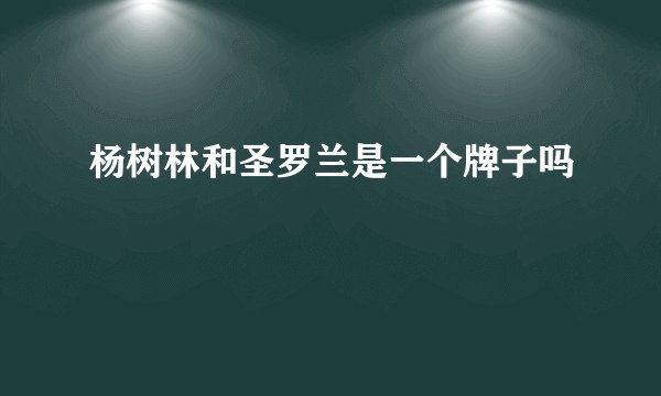 杨树林和圣罗兰是一个牌子吗