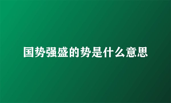 国势强盛的势是什么意思