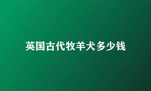英国古代牧羊犬多少钱