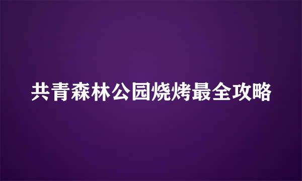 共青森林公园烧烤最全攻略