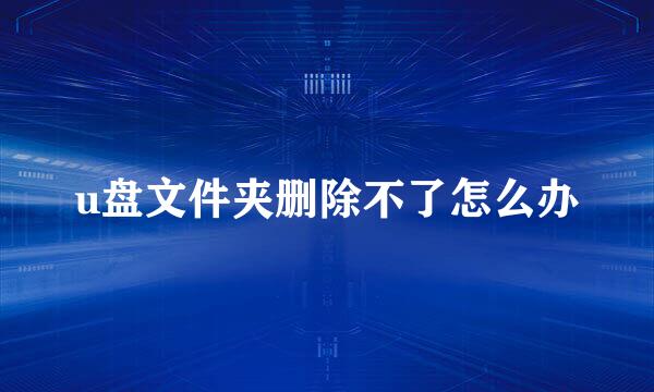 u盘文件夹删除不了怎么办