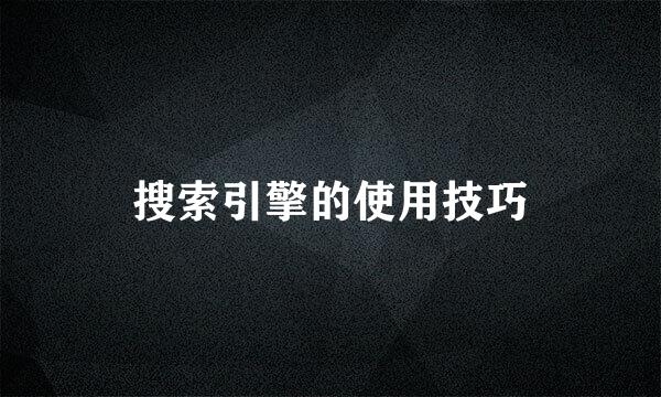 搜索引擎的使用技巧