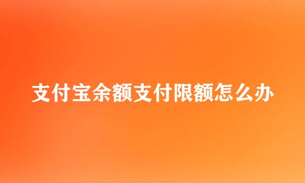 支付宝余额支付限额怎么办