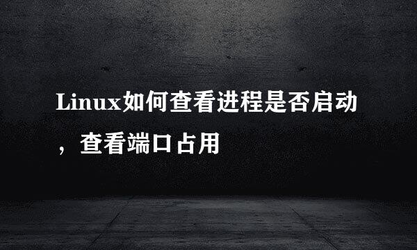 Linux如何查看进程是否启动，查看端口占用