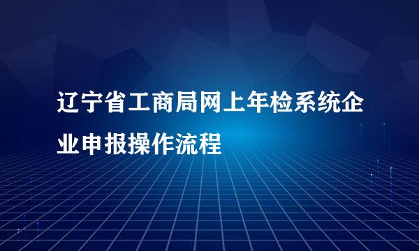 辽宁省工商局网上年检系统企业申报操作流程