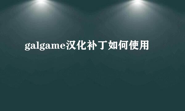 galgame汉化补丁如何使用