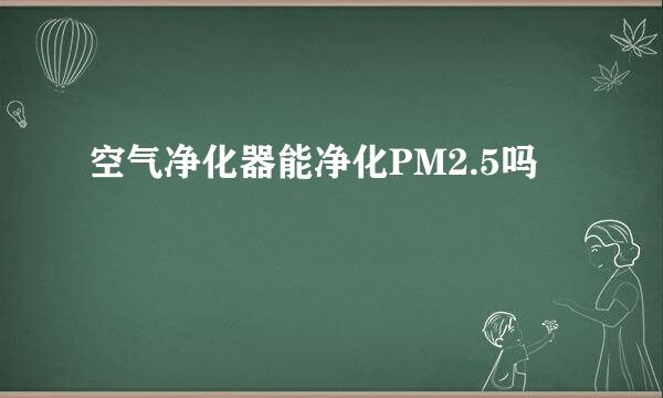 空气净化器能净化PM2.5吗