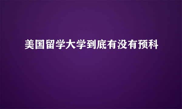 美国留学大学到底有没有预科