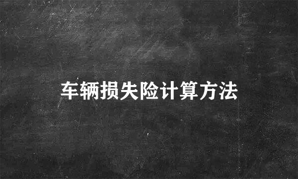车辆损失险计算方法