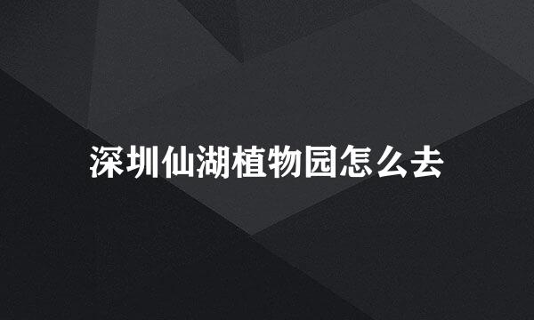 深圳仙湖植物园怎么去