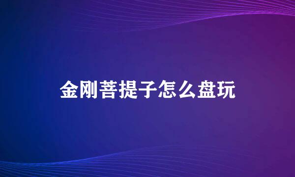 金刚菩提子怎么盘玩