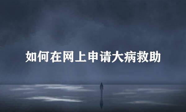 如何在网上申请大病救助