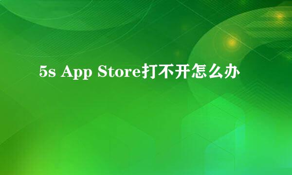 5s App Store打不开怎么办