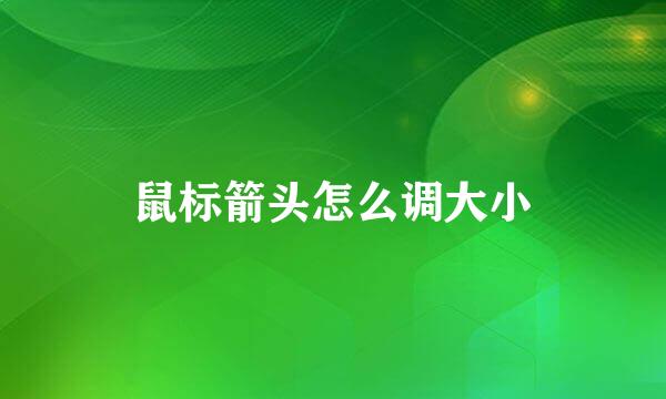 鼠标箭头怎么调大小