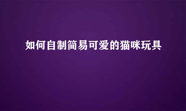 如何自制简易可爱的猫咪玩具