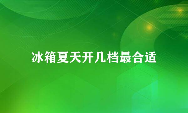 冰箱夏天开几档最合适