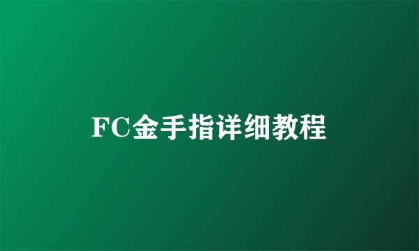 FC金手指详细教程