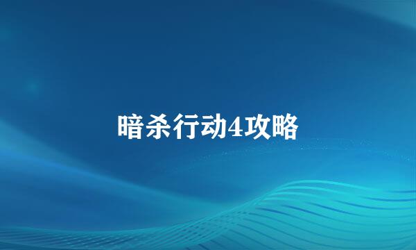 暗杀行动4攻略