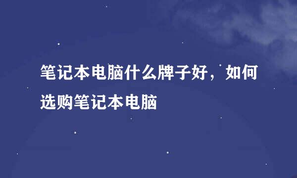 笔记本电脑什么牌子好,如何选购笔记本电脑