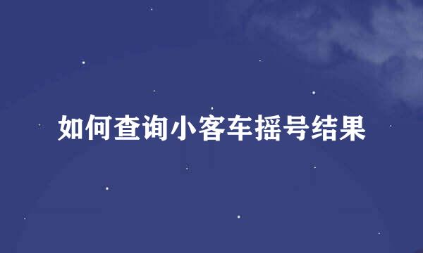 如何查询小客车摇号结果