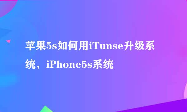 苹果5s如何用iTunse升级系统,iPhone5s系统