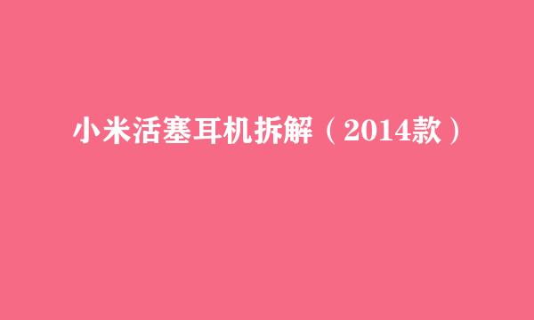 小米活塞耳机拆解(2014款)