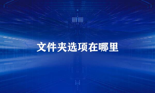 文件夹选项在哪里