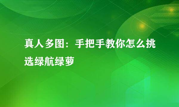 真人多图：手把手教你怎么挑选绿航绿萝