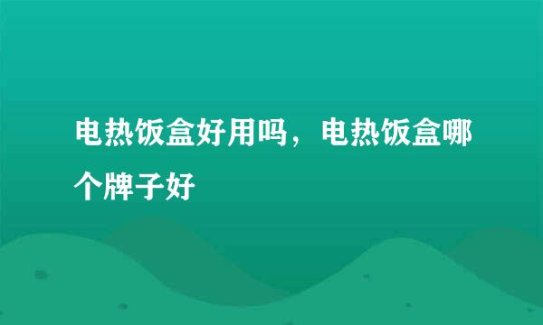 电热饭盒好用吗,电热饭盒哪个牌子好