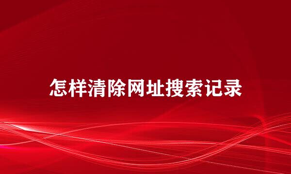 怎样清除网址搜索记录